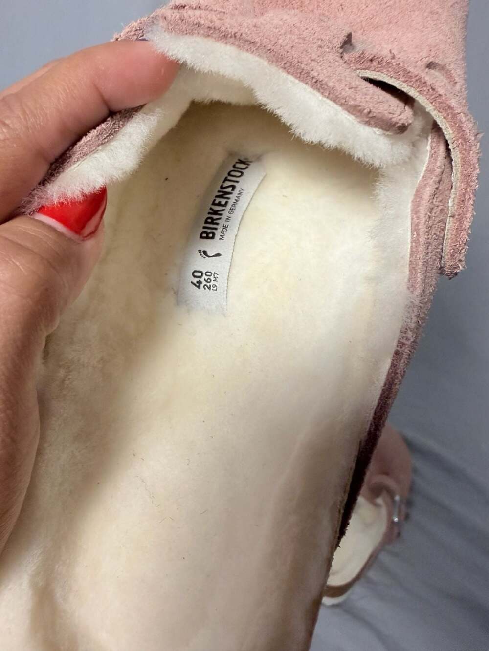 Birkenstock Boston Shearling Lined Suede Clogs in Pink Clay - Picture 6 of 8